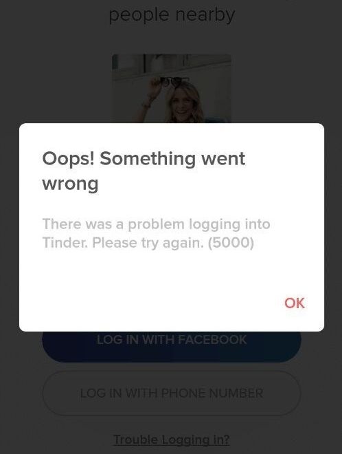 Tinder Error Code 5000