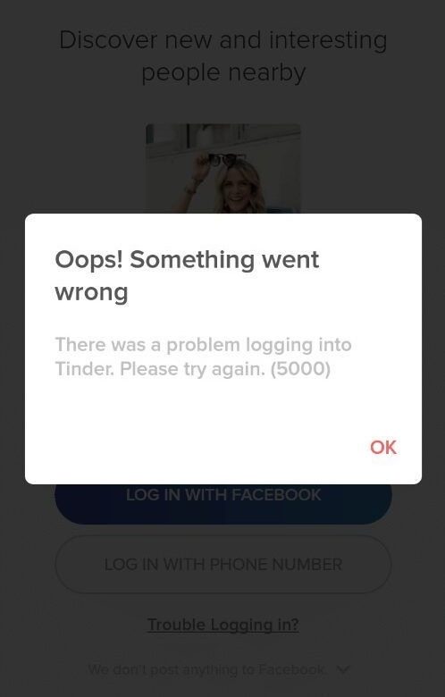 Tinder Error Code 5000