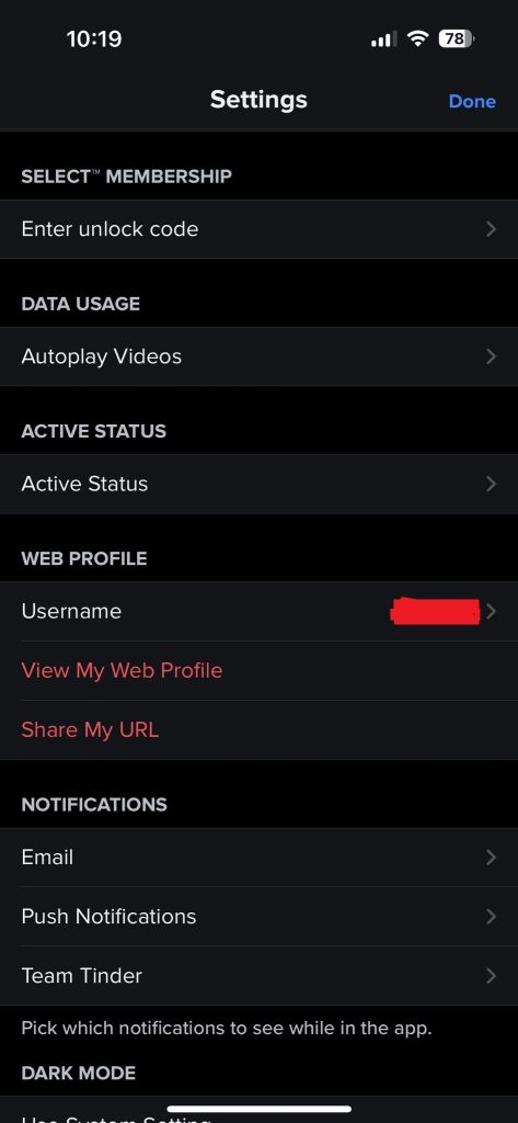 Create Tinder username url