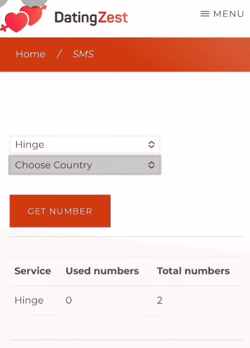 DatingZest Hinge phone verification service