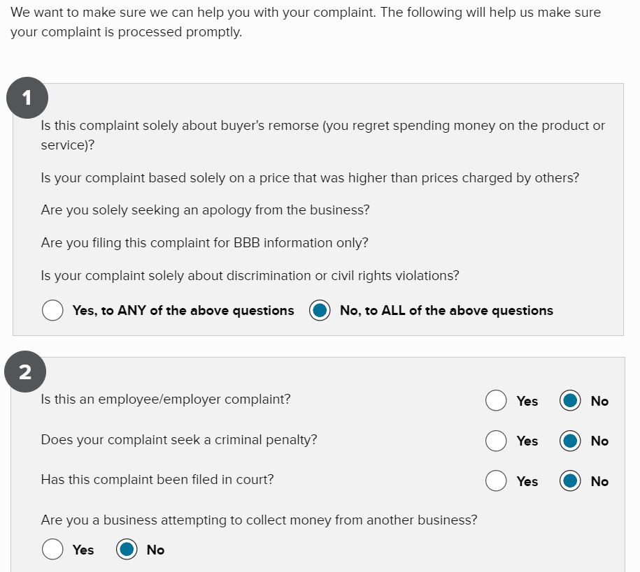 3Go to BBB.org and scroll down to ‘File a Complaint’
