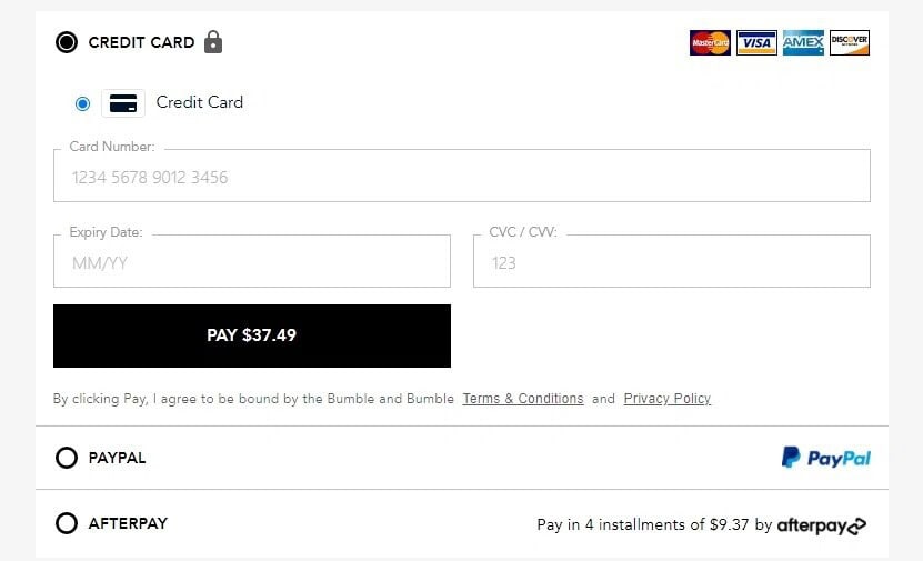 Choose a new payment method