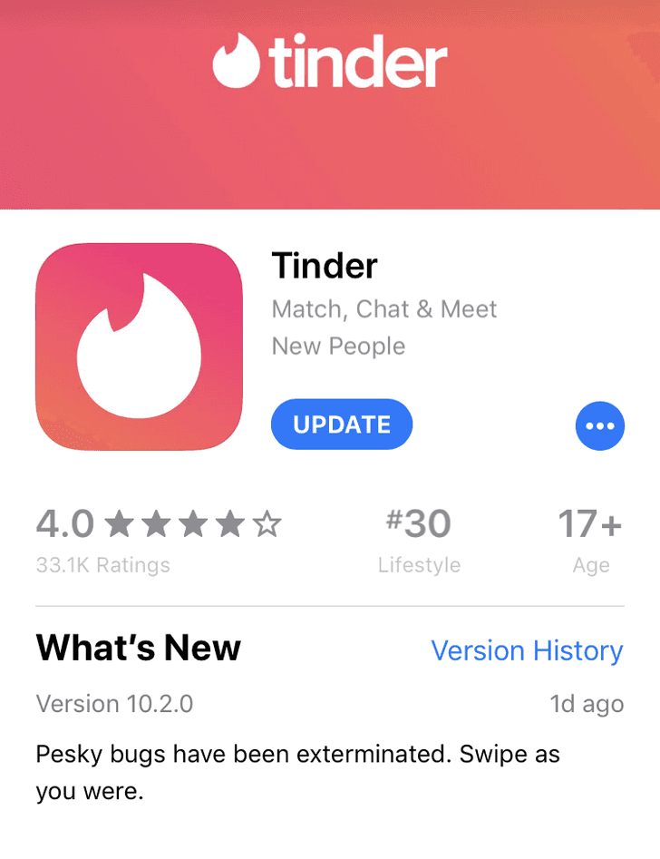 Update the Tinder app